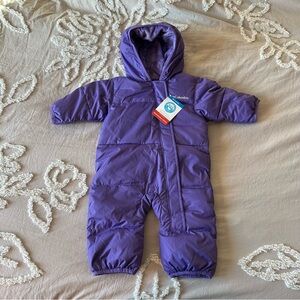Brand new with tags purple Columbia Down Snuggly Bunny Baby Snowsuit bunting